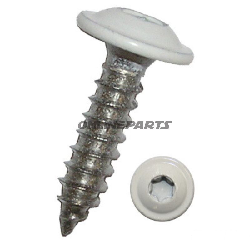 Blegskrue med flange 4,8X19 I-STERN hvid A2 RAL9010