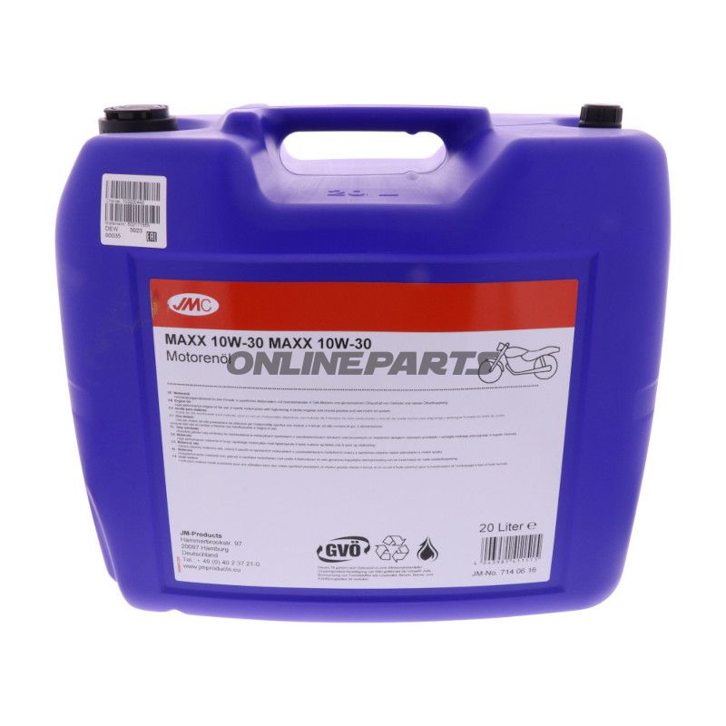 Motorolie 10W30 4T 20 liter JMC Maxx delsyntetisk