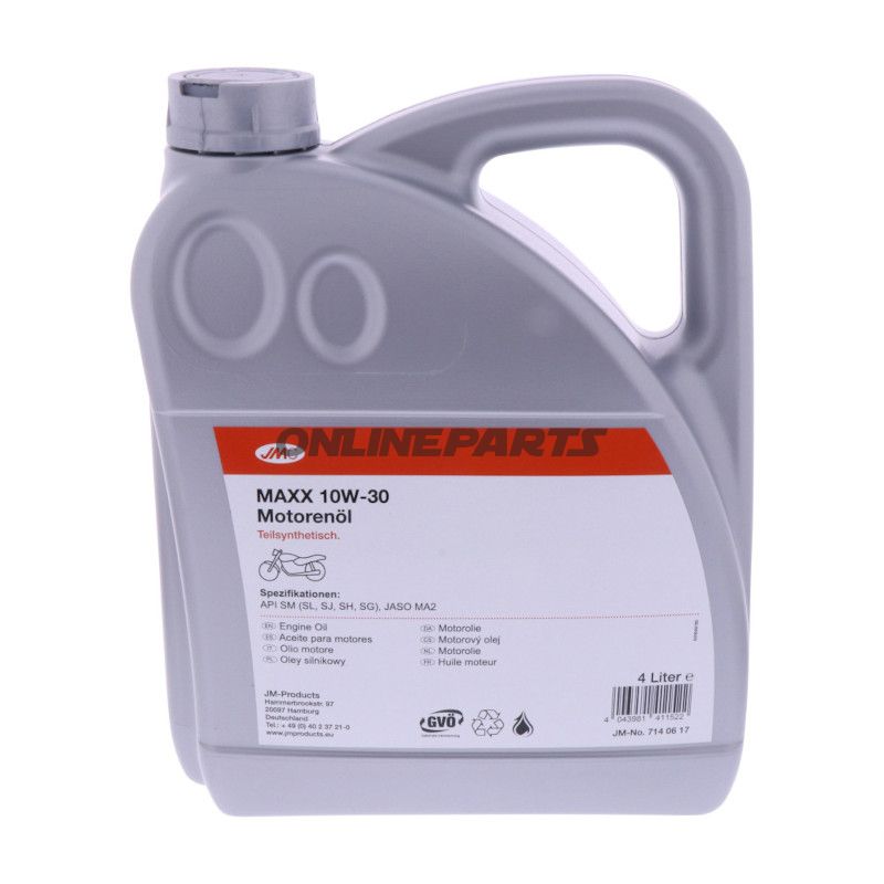 Motorolie 10W30 4T 4 liter JMC Maxx delsyntetisk