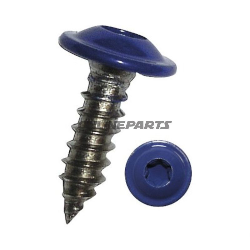 Blechskrue med flange 4,8X19 I-STERN blå A2 RAL5002