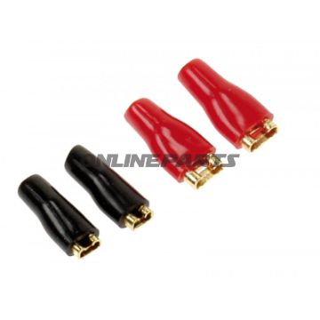 Flachsteckhülse Set 2.8 4.8 2 rot / 2 schwarz gold