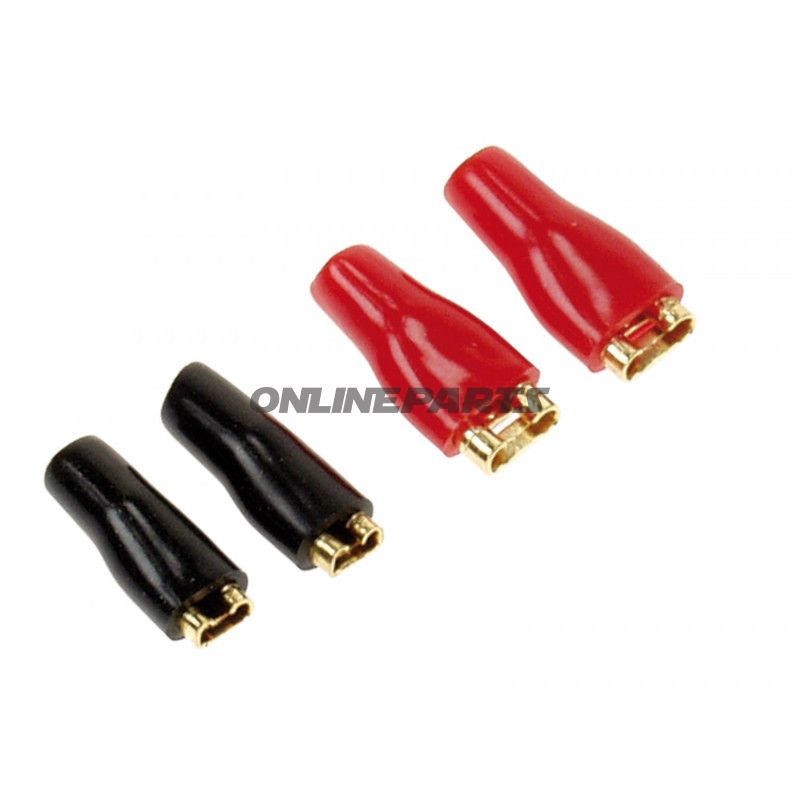 Flachsteckhülse Set 2.8 4.8 2 rot / 2 schwarz gold