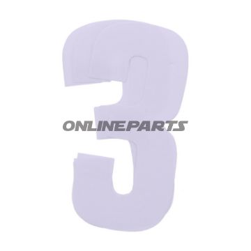 Startnummer NR.3 BlackBird Racing Indhold 3 stykker hvid 16X7.5 cm