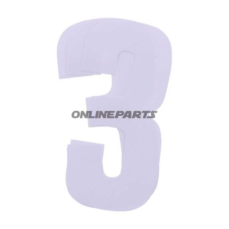 Startnummer NR.3 BlackBird Racing Indhold 3 stykker hvid 16X7.5 cm