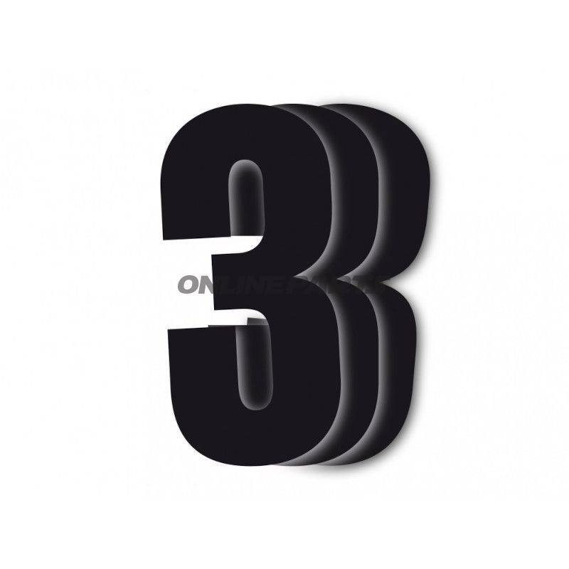 Startnummer NR.3 BlackBird Racing Indhold 3 stykker sort 13x7 cm