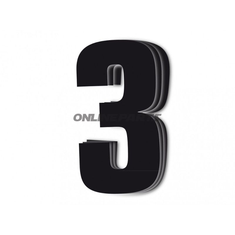 Startnummer NR.3 BlackBird Racing Indhold 3 stykker sort 16X7.5 cm