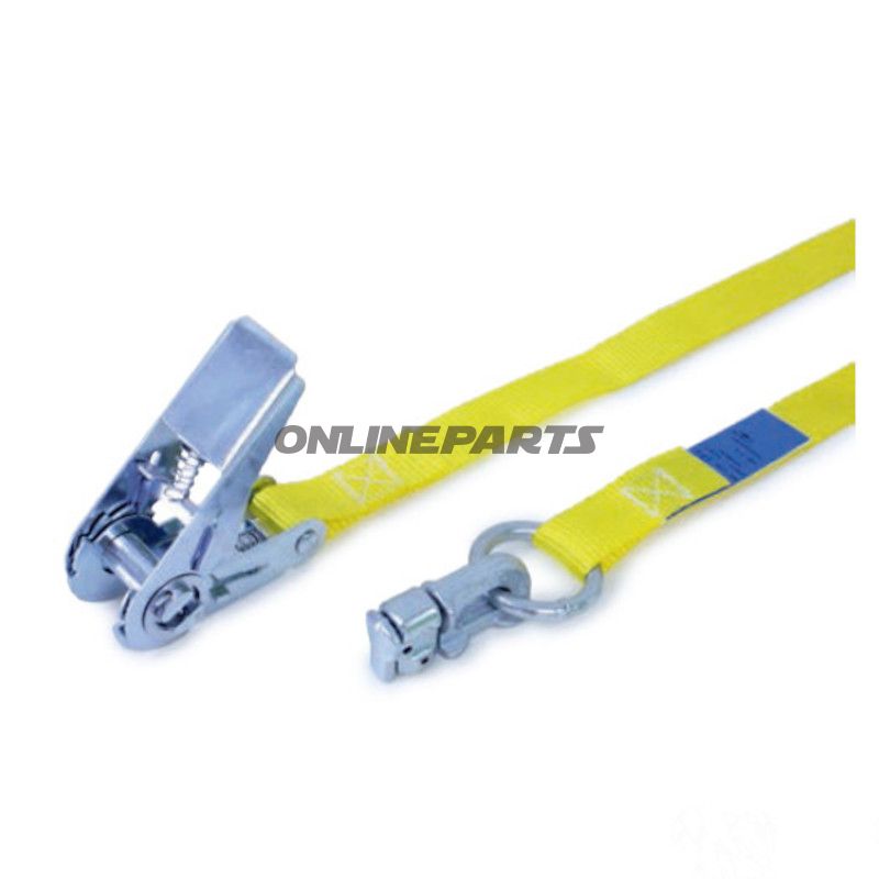 Zurrgurt 25 mm / 0,5 + 4,5 meter med ratchet + luftlinje gul