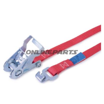 25 mm/0.5 + 4,5 meter stroppebælte med ratchet + FLACHHAK + sikkerhed.