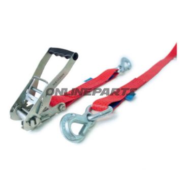 50 mm / 0.4 + 7,6 meter stroppebælte med ratchet og karabinhage