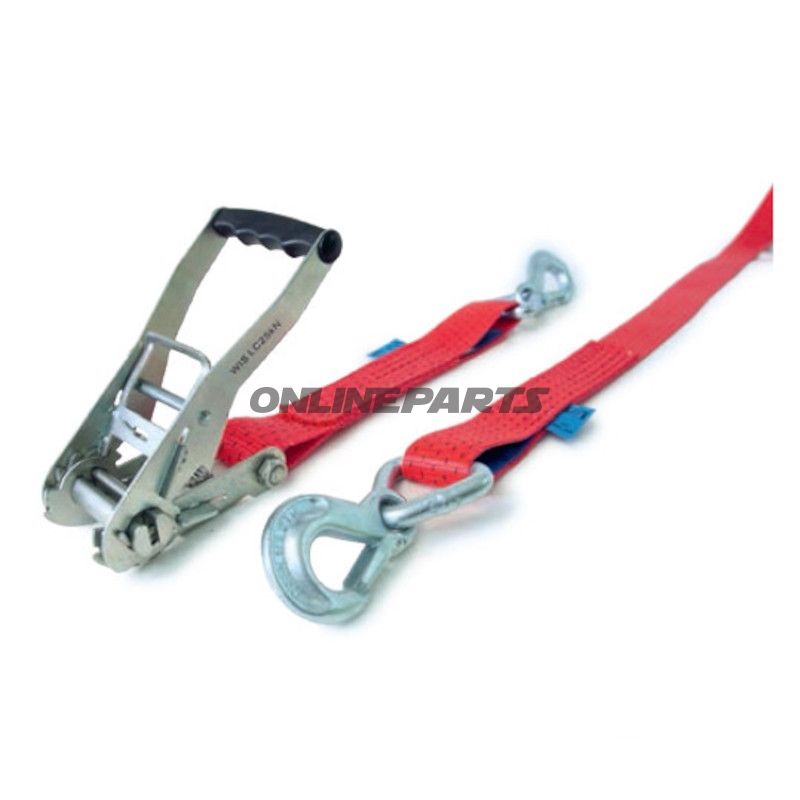 50 mm / 0.4 + 7,6 meter stroppebælte med ratchet og karabinhage