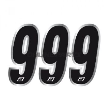 Startnummer NR.9 BlackBird Racing Indhold 3 stk krom 15X7 cm