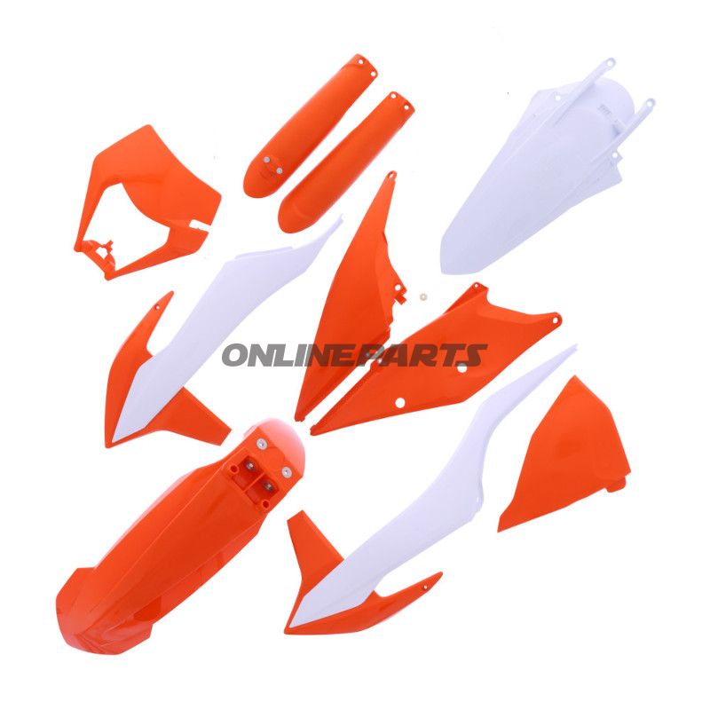 Komplet sæt orange/hvid