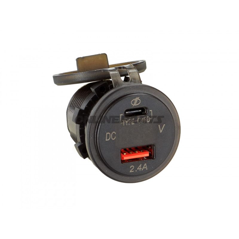 Doppelsteckdose USB-A USB-C PD MAX 3A  für Einbau