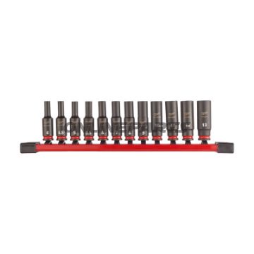 Slagnøgle sæt 6 kant 1/4Z 12 dele