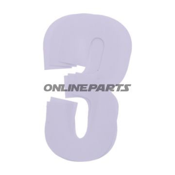 Startnummer NR.3 BlackBird Racing Indhold 3 stykker hvide 13x7 cm