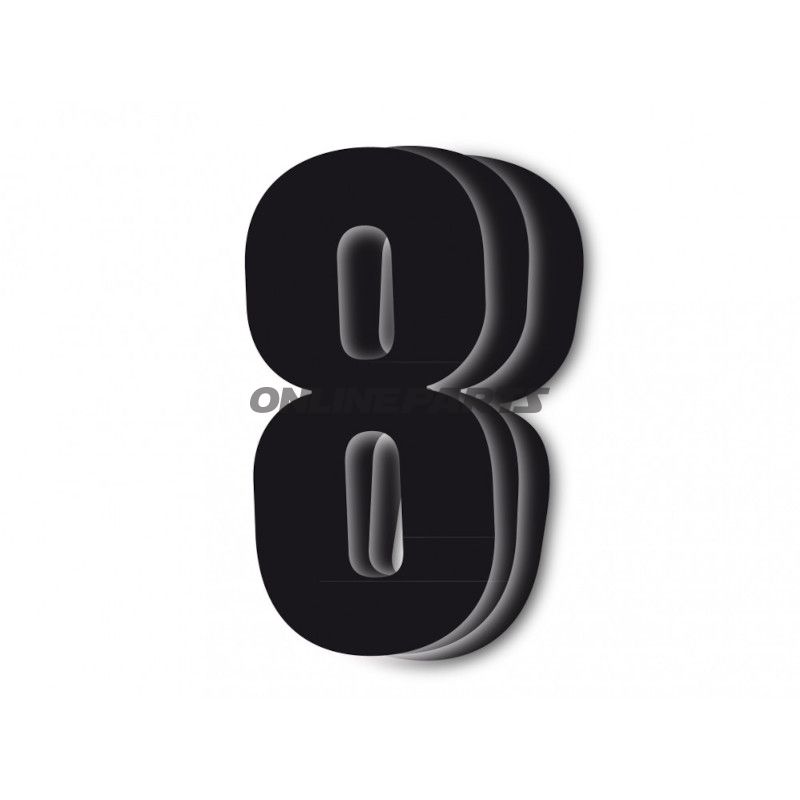 Startnummer NR. 8 BlackBird Racing Indhold 3 stykker sort 13x7 cm