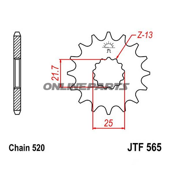 Ritzel 17Z dele 520 fint tandhjul indre diameter 21.7/25