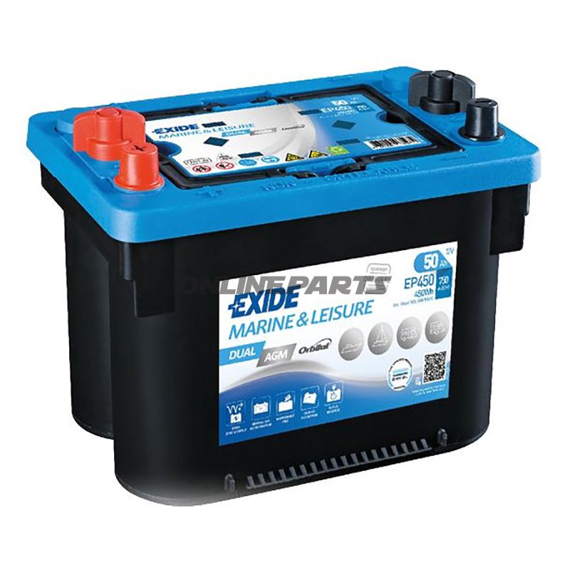 Starter- und Versorgungsbatterie 12V 50AH AGM Exide Dual AGM