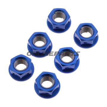 Mutter Kettenrad Satz JMP Bolt M10 x 1.25 mm Alu Racing blau