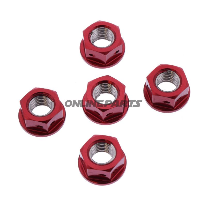 Mutter Kettenrad Satz JMP Bolt M10 x 1.25 mm Alu Racing rot