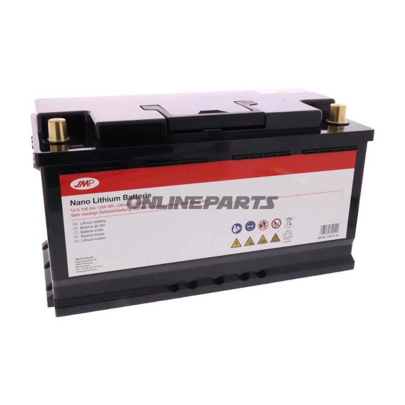 Forsyningsbatteri 12V 100AH JMP LITH M blau.T 353X175X190MM