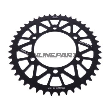 Alu-Kettenrad 45Z Teilung 520 schwarz JT Innendurchmesser 106 Lochkreis 125