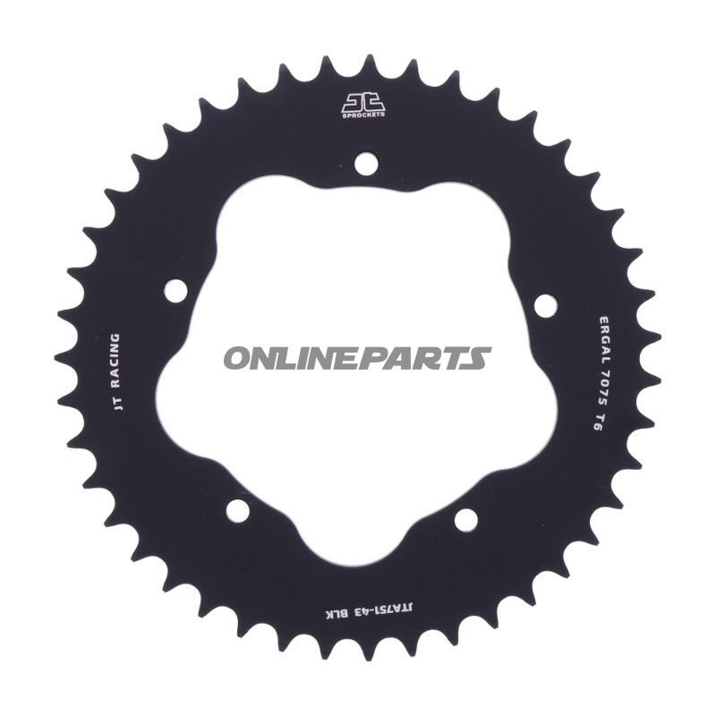 Alu-Kettenrad 43Z Teilung 520 schwarz für Kettenradträger 7585011