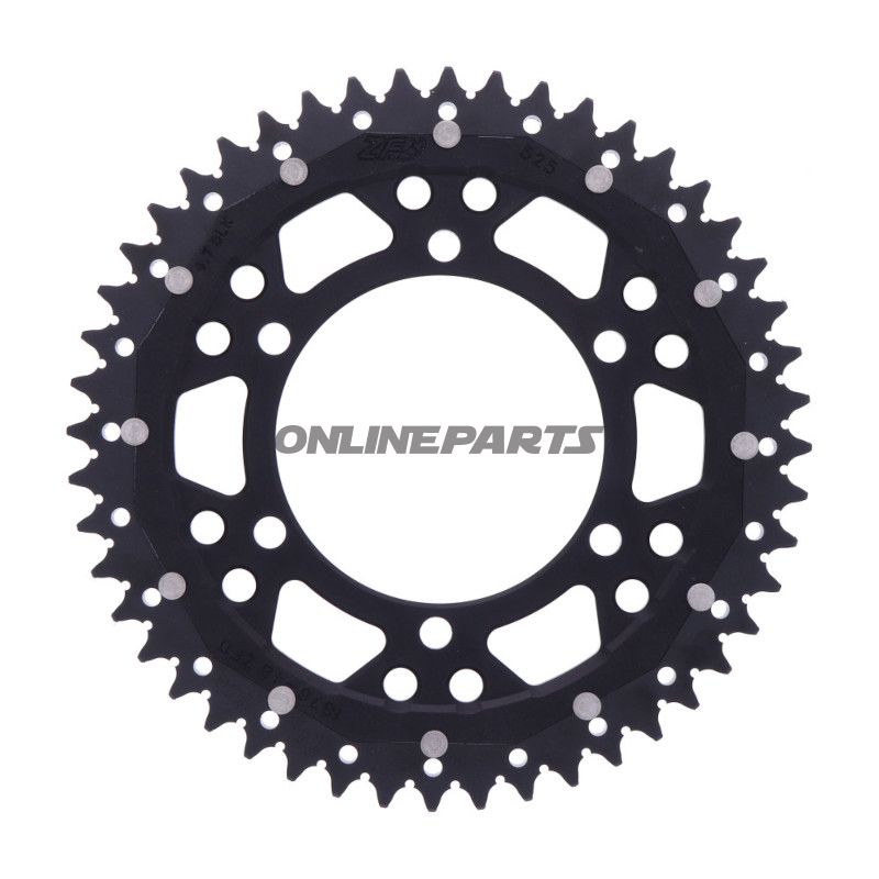 Tandhjul Dual 48Z tænder 525 sort ZF Indre diameter 110 Hulmønster 130