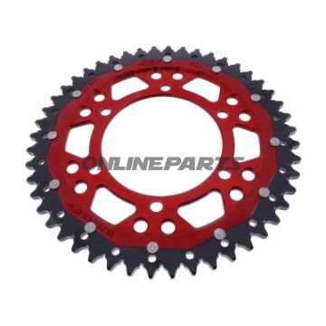 Kettenrad Dual 48Z Teilung 525 rot ZF Innendurchmesser 110 Lochkreis 130