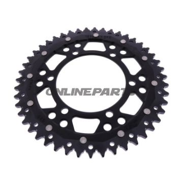 Tandhjul Dual 47Z tænder 525 sort ZF Indre diameter 110 Hulmønster 130