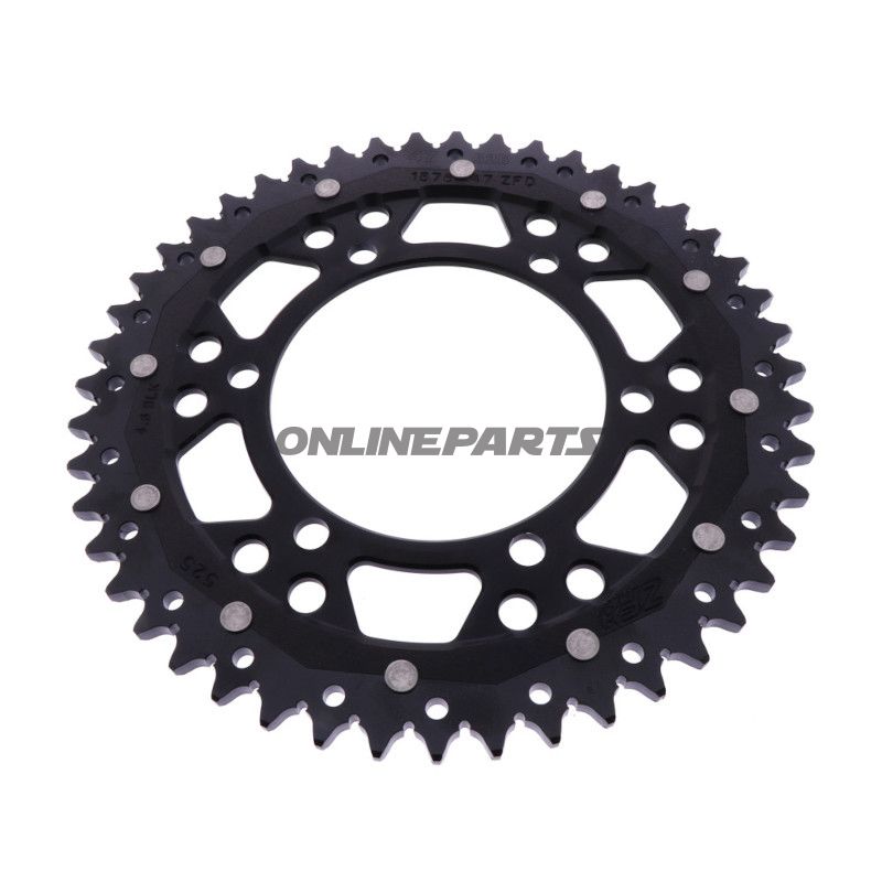 Tandhjul Dual 47Z tænder 525 sort ZF Indre diameter 110 Hulmønster 130