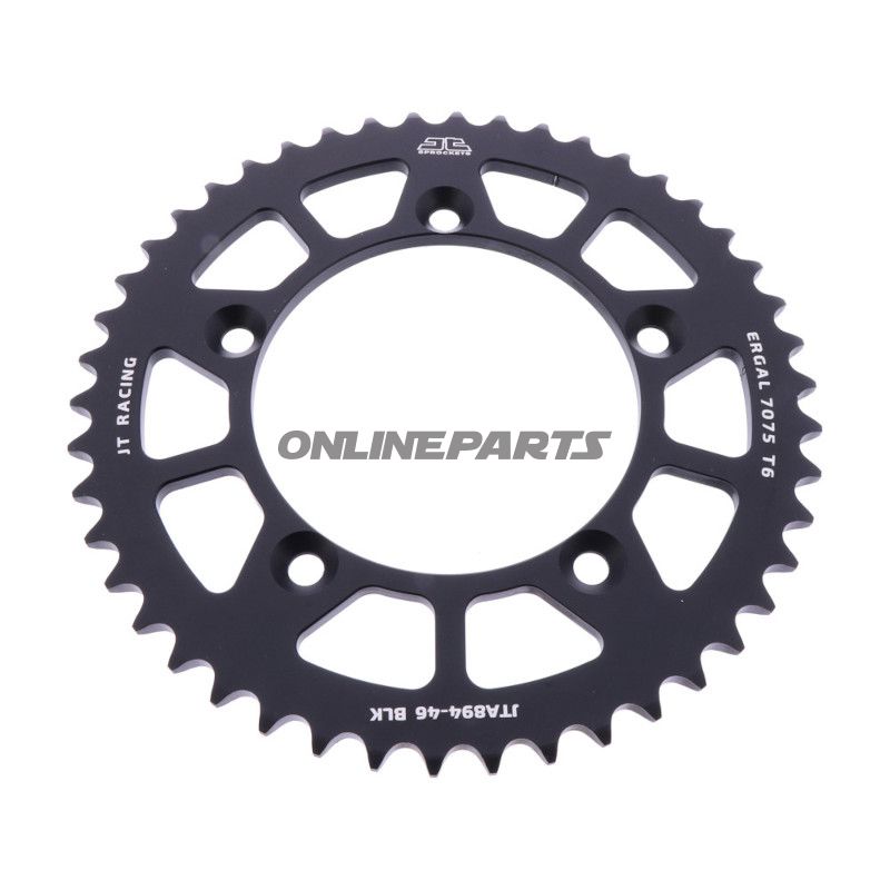 Bagtandhjul Aluminium 46 tænder 420 sort JT indre diameter 098 hulmønster 115