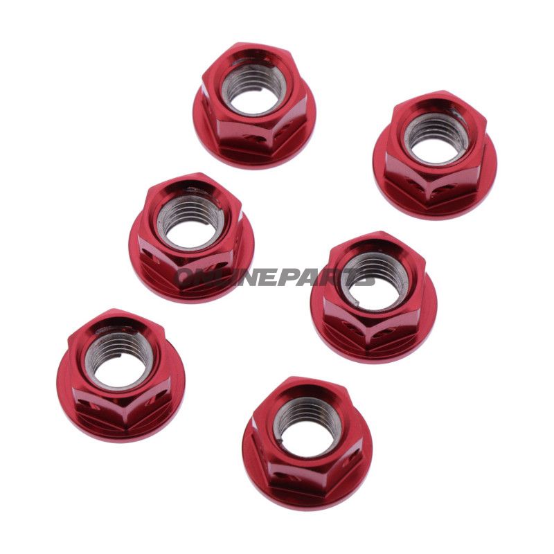 Mutter Kettenrad Satz JMP Bolt M8X1.25 mm Alu Racing rot