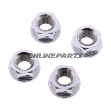 Tandhjulsmøtrik JMP Bolt M10 x 1.25 mm Alu Racing sølv