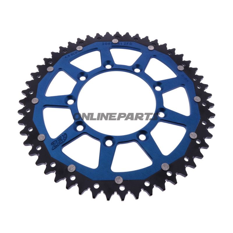 Kettenrad Dual 51Z Teilung 520 blau ZF Innendurchmesser 105 Lochkreis 124.50