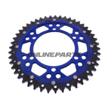 Tandhjul Dual 47Z tænder 525 blå ZF Indre diameter 110 Hulmønster 130