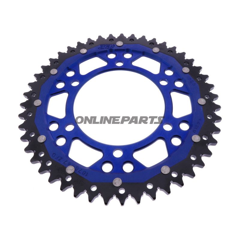 Tandhjul Dual 47Z tænder 525 blå ZF Indre diameter 110 Hulmønster 130