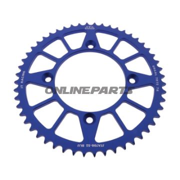 Alu-Kettenrad 52Z Teilung 428 blau Innendurchmesser 100 Lochkreis 120