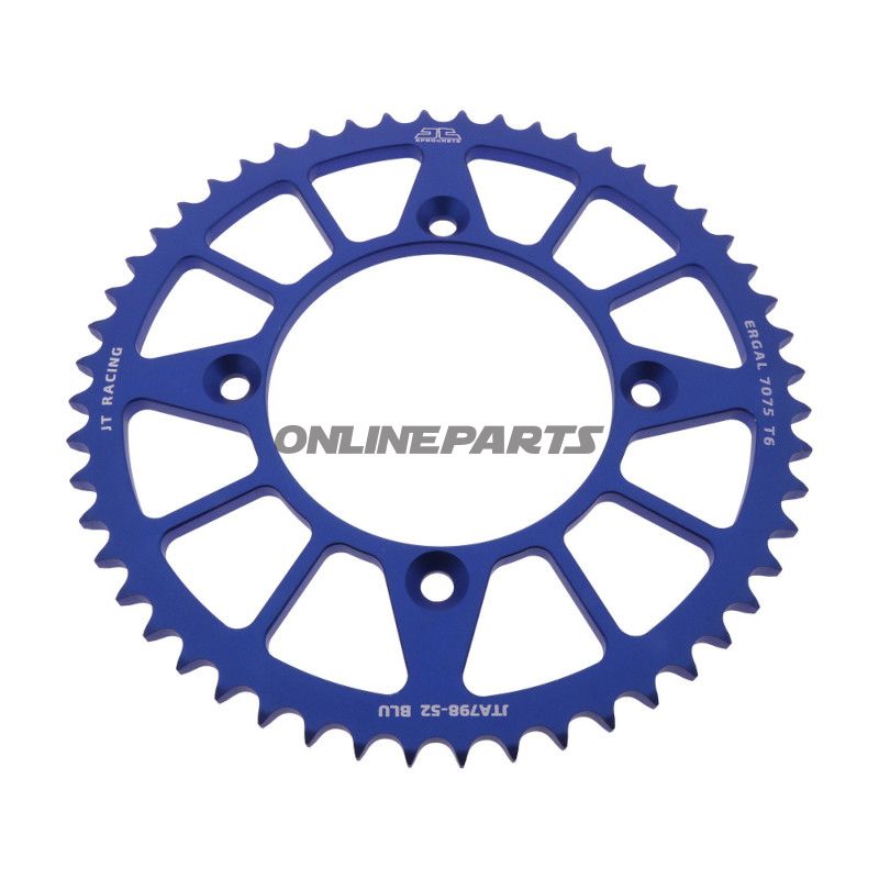 Alu-Kettenrad 52Z Teilung 428 blau Innendurchmesser 100 Lochkreis 120