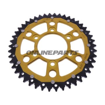 Kettenrad Dual 46Z Teilung 525 gold ZF Innendurchmesser 080 Lochkreis 104
