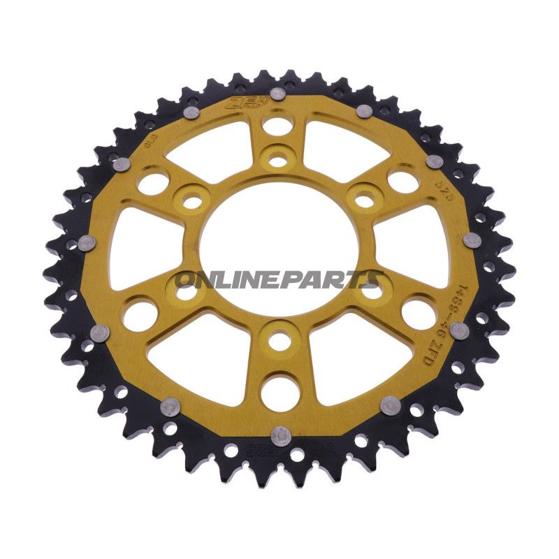 Kettenrad Dual 46Z Teilung 525 gold ZF Innendurchmesser 080 Lochkreis 104