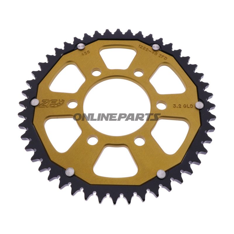 Kettenrad Dual 48Z Teilung 428 gold ZF Innendurchmesser 068 Lochkreis 090