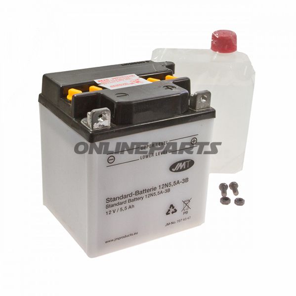 Batteri Motorcykel 12N5.5A-3B JMT Alternativ: 7070204