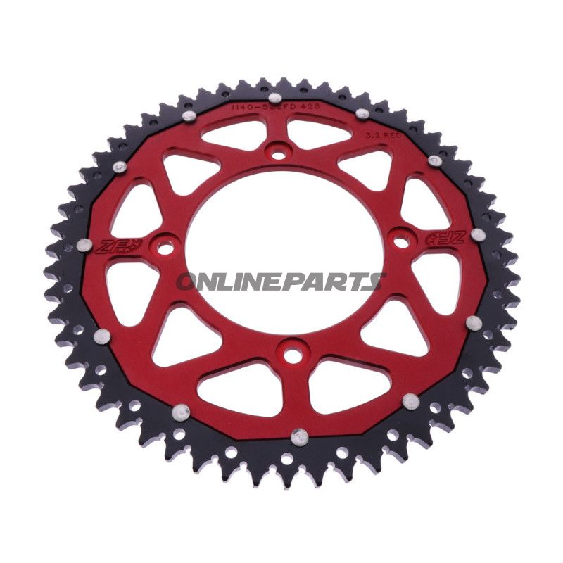 Kettenrad Dual 58Z Teilung 428 rot ZF Innendurchmesser 100 Lochkreis 120