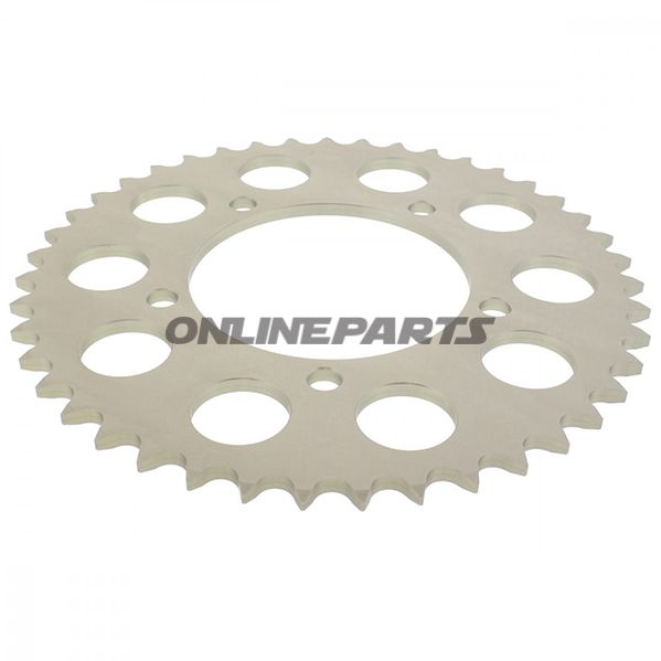 Bag tandhjul Alu 43 Tooth Pitch 520 Silverinner Diameter 100 Bolt Spacing 120