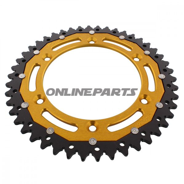 Tandhjul Dual 46Z tænder 520 guld ZF Indre diameter 136 Hulmønster 156