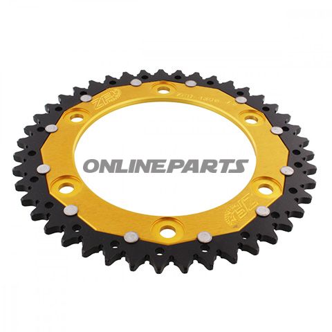 Tandhjul Dual 43Z tænder 520 guld ZF Indre diameter 134 Hulmønster 160