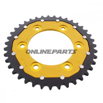 Kæderhjul Dual 39Z Deling 520 guld ZF Indre diameter 100 hulcirkkel 124