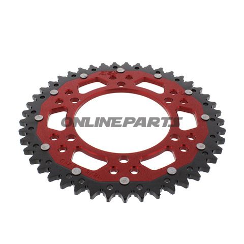 Tandhjul Dual 45Z tænder 525 rød ZF Indre diameter 110 Hulmønster 130