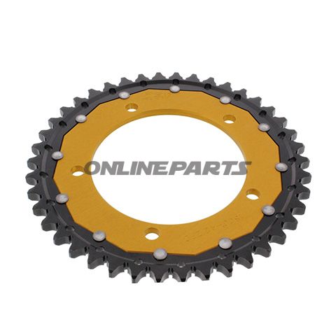 Tandhjul Dual 42Z tænder 530 guld ZF Indre diameter 120 Hulmønster 140